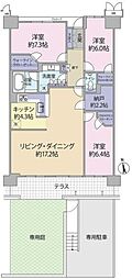 インプレスト稲毛 3SLDKの間取図画像