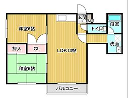 第三協栄ビル 2LDKの間取図画像