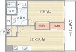 おおきに長堀橋鰻谷北サニーアパートメントの間取図画像
