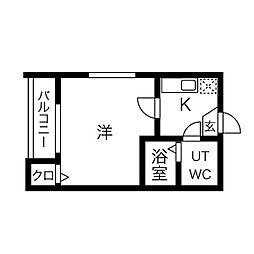 Y・Kハイツ 1Kの間取図画像