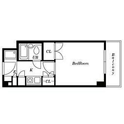 カルム亀島 1Kの間取図画像