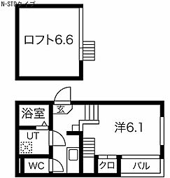 プリエ中村公園 1Kの間取図画像