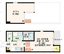 ラグナ山王 1Kの間取図画像