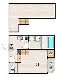 ハーモニーテラス栄イースト 1Kの間取図画像
