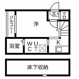 ル・ケレス黄金 1Kの間取図画像