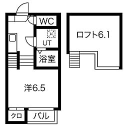 グランデ本陣 1Kの間取図画像