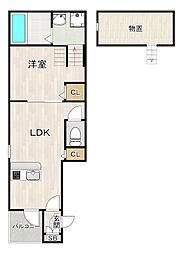 セレーノホンジン 1LDKの間取図画像