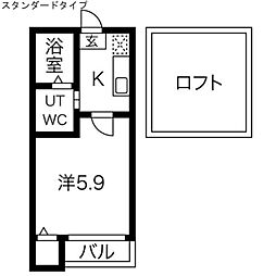 グラティチュードSH 1Kの間取図画像