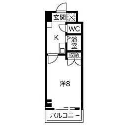 シティライフ名駅 1Kの間取図画像