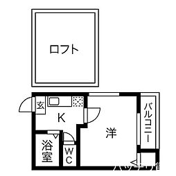 ファイブスターハイツ 1Kの間取図画像