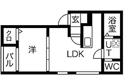 CASA1 1LDKの間取図画像