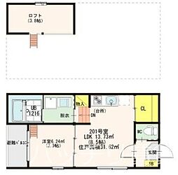 グリュッグ神宮西 1LDKの間取図画像