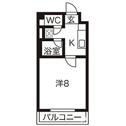 VIVRESAKOU 1Kの間取図画像