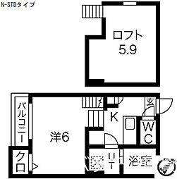 colors 1Kの間取図画像