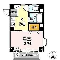 スミワンルームマンション2 1Kの間取図画像