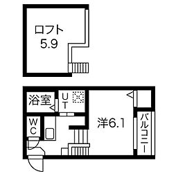 Y'sSqare名城公園 1Kの間取図画像