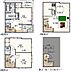 間取り：自転車置き場有　※トイレ１F　３F　二つあり  ３階建てルーフバルコニー付き新邸