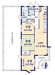 ライオンズマンション大和第5 3LDKの間取図画像