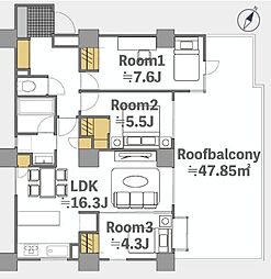 スカイタウン杉田 3LDKの間取図画像