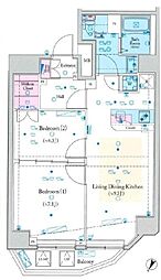 プレール・ドゥーク西巣鴨 2LDKの間取図画像