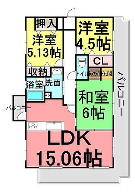 3LDK 間取り