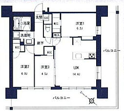 千葉市中央区問屋町マンション 3LDKの間取図画像