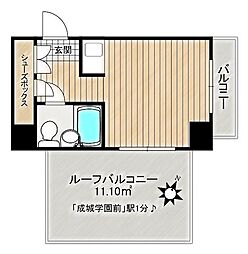 トップ成城学園 ワンルームの間取図画像