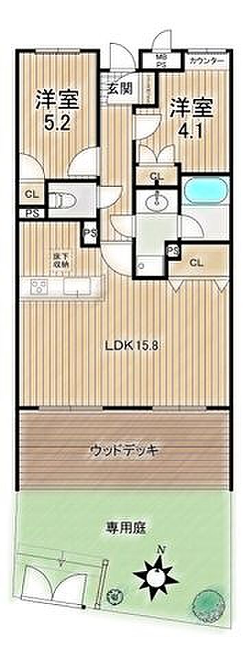 2LDK 間取り