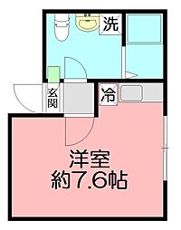 リベルテハイムANU ワンルームの間取図画像