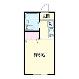金子ビル ワンルームの間取図画像