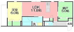 HOUORI EBINA 1SLDKの間取図画像