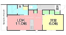 HOUORI EBINA 1LDKの間取図画像
