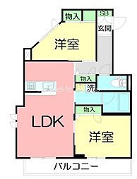 AQUA 2LDKの間取図画像