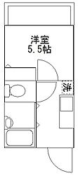 タミーハイツ 1Kの間取図画像