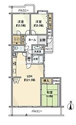 ベルブリーズ森の里4号棟 3LDKの間取図画像