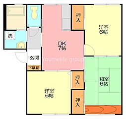 ニューハイム・ヒロ 3DKの間取図画像