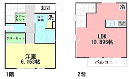 プレベール愛甲 1LDKの間取図画像