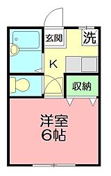 森久保ハイム 1Kの間取図画像