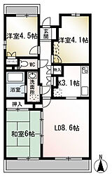 ハイツ座間 3LDKの間取図画像