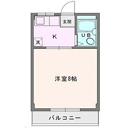 コーポ愛名A 1Kの間取図画像