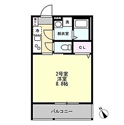 ベイルーム05 1Kの間取図画像