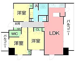 グランテム本厚木 3LDKの間取図画像