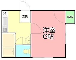 プラーズ愛甲B 1Kの間取図画像