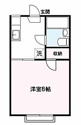 ウィスカーハラシマ 1Kの間取図画像