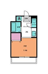 ヴィラ・ステューディオ ワンルームの間取図画像