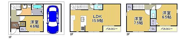 ※建築プラン（建物価格2,380万円、91.24平米、3LDK、木造3階建）