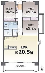 JGMシュリアン熊本南 3LDKの間取図画像