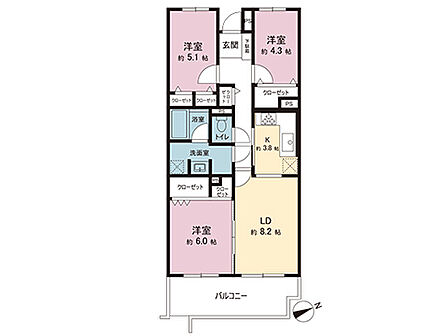 3LDK 間取り