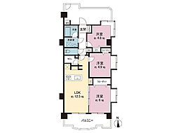 ドメス稲田堤 3LDKの間取図画像