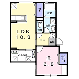 プレミール京都 1LDKの間取図画像